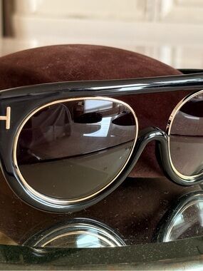 Tom Ford Black Alana TF360 Sunglasses with Gold Accents